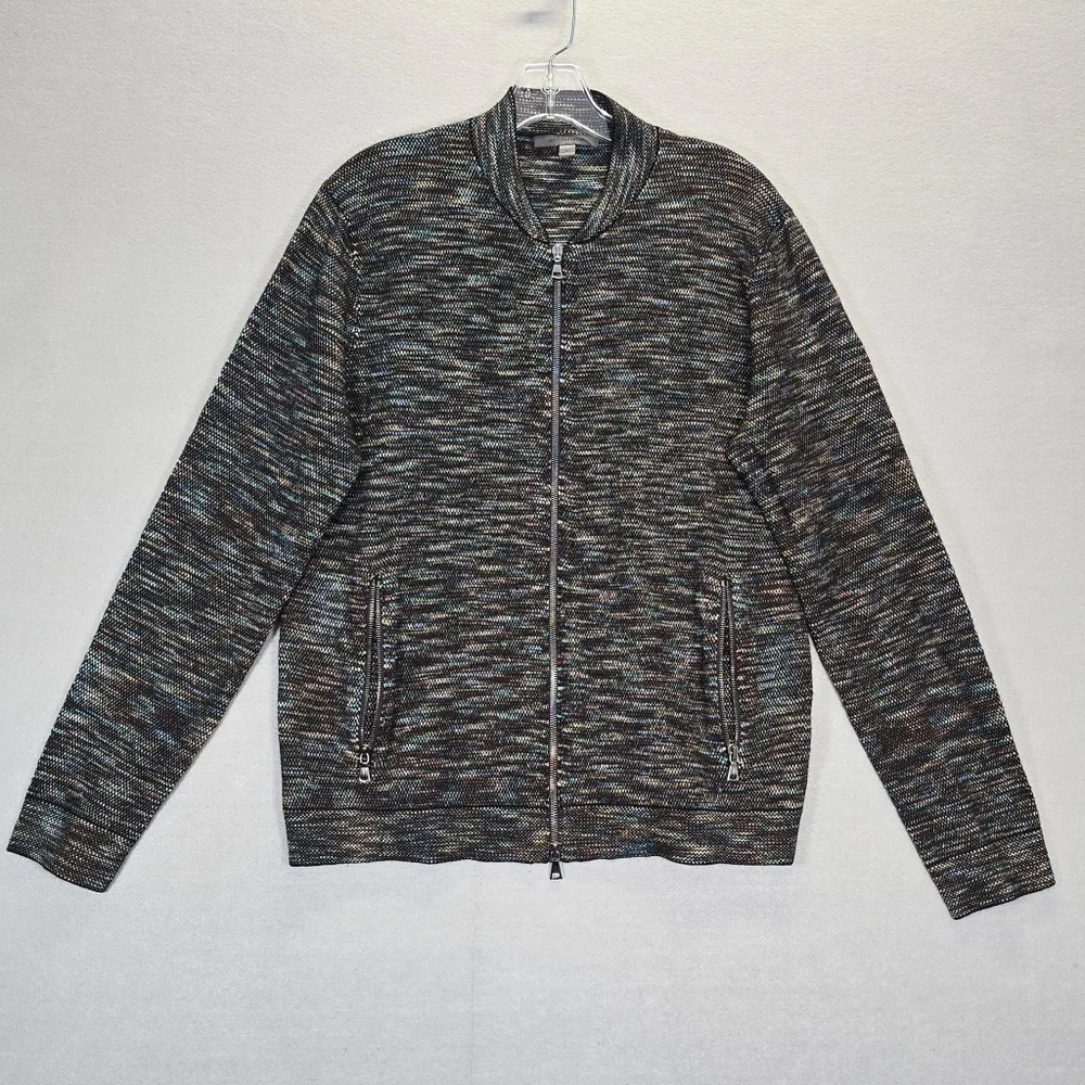 John Varvatos Collection Men's Sylvan Baseball Jacket Space Dyed Blue Topaz M - Picture 6 of 16